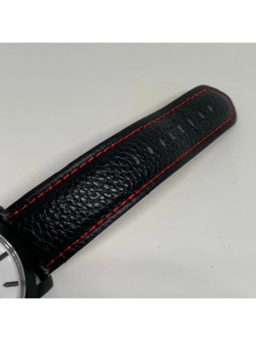 Rockwell men’s watch small seconds 44mm white dial black tone leather running